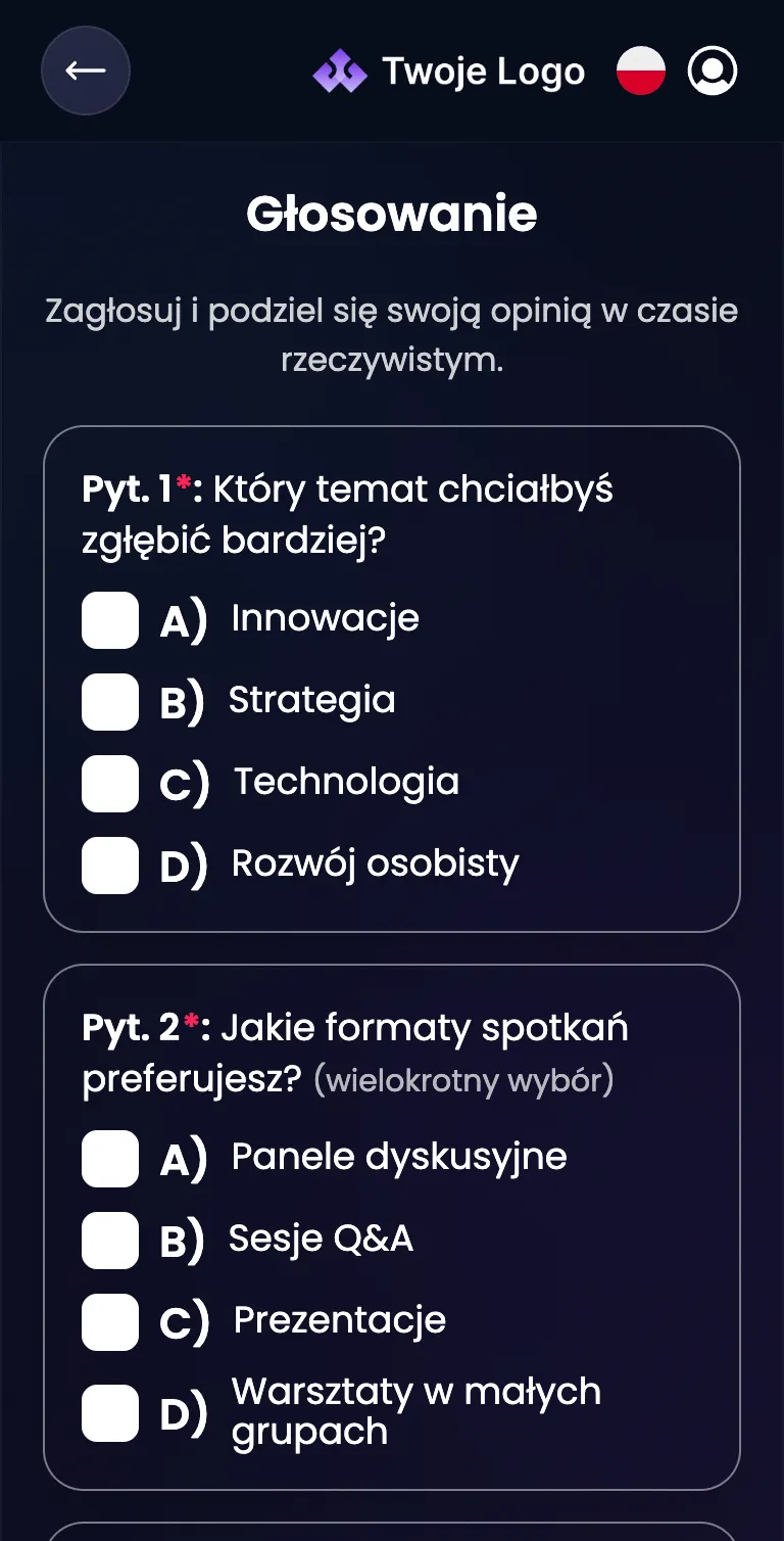 EventApp event app live voting screen