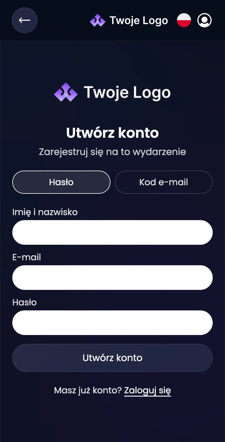 EventApp event app attendee registration screen
