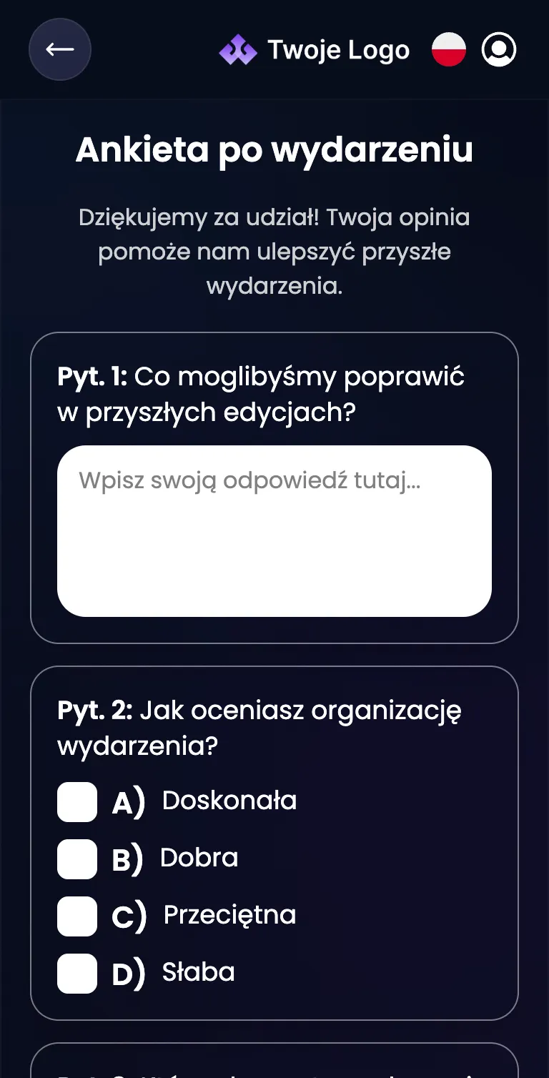 EventApp event app attendee survey screen