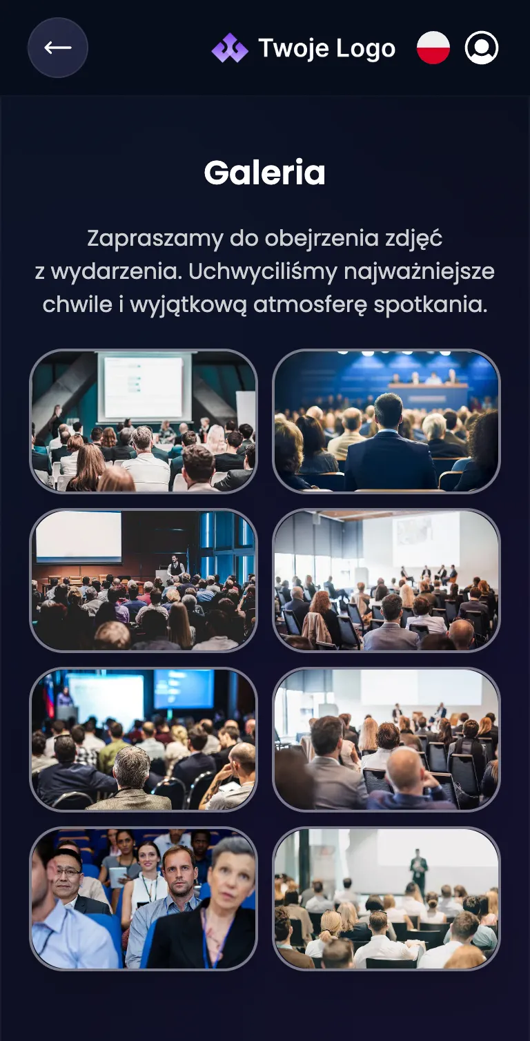 EventApp event app photo gallery screen