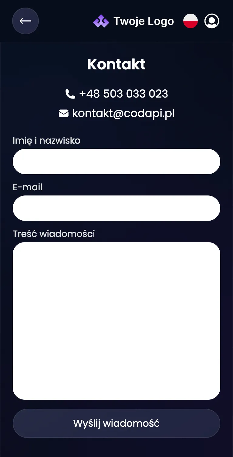 EventApp event app organizer contact screen