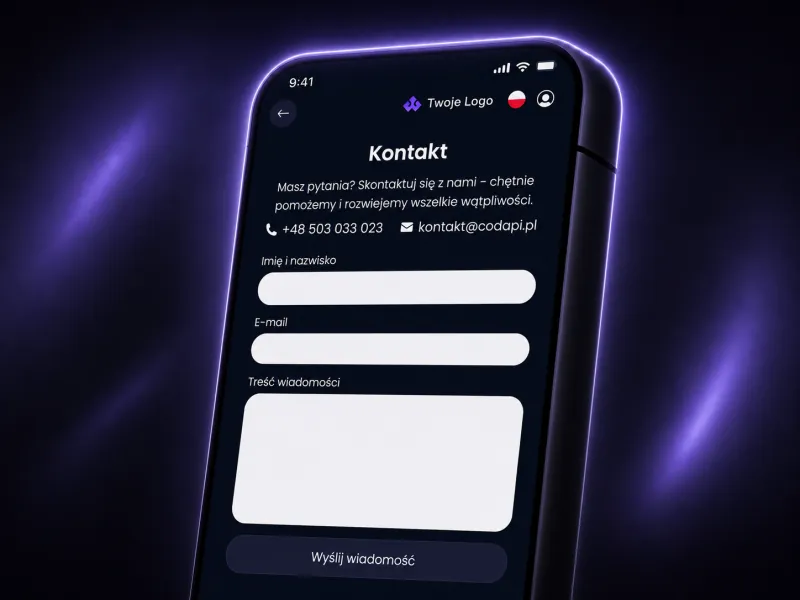 Formularz kontaktowy EventApp do kontaktu z organizatorem