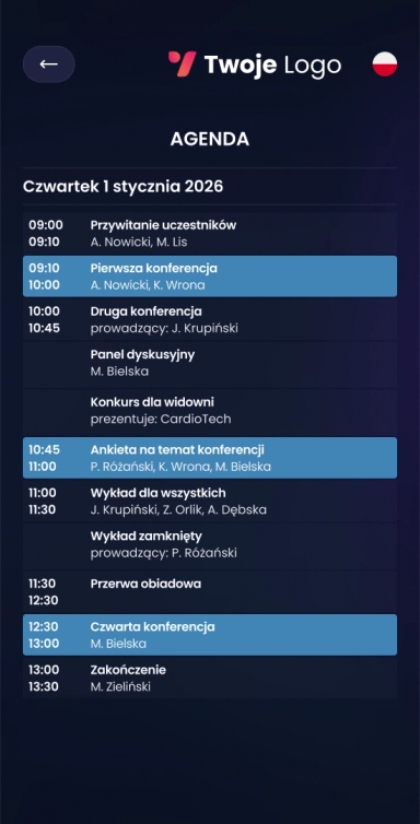 Agenda Screen