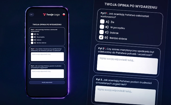 Formularz ankiety EventApp do zbierania opinii uczestników